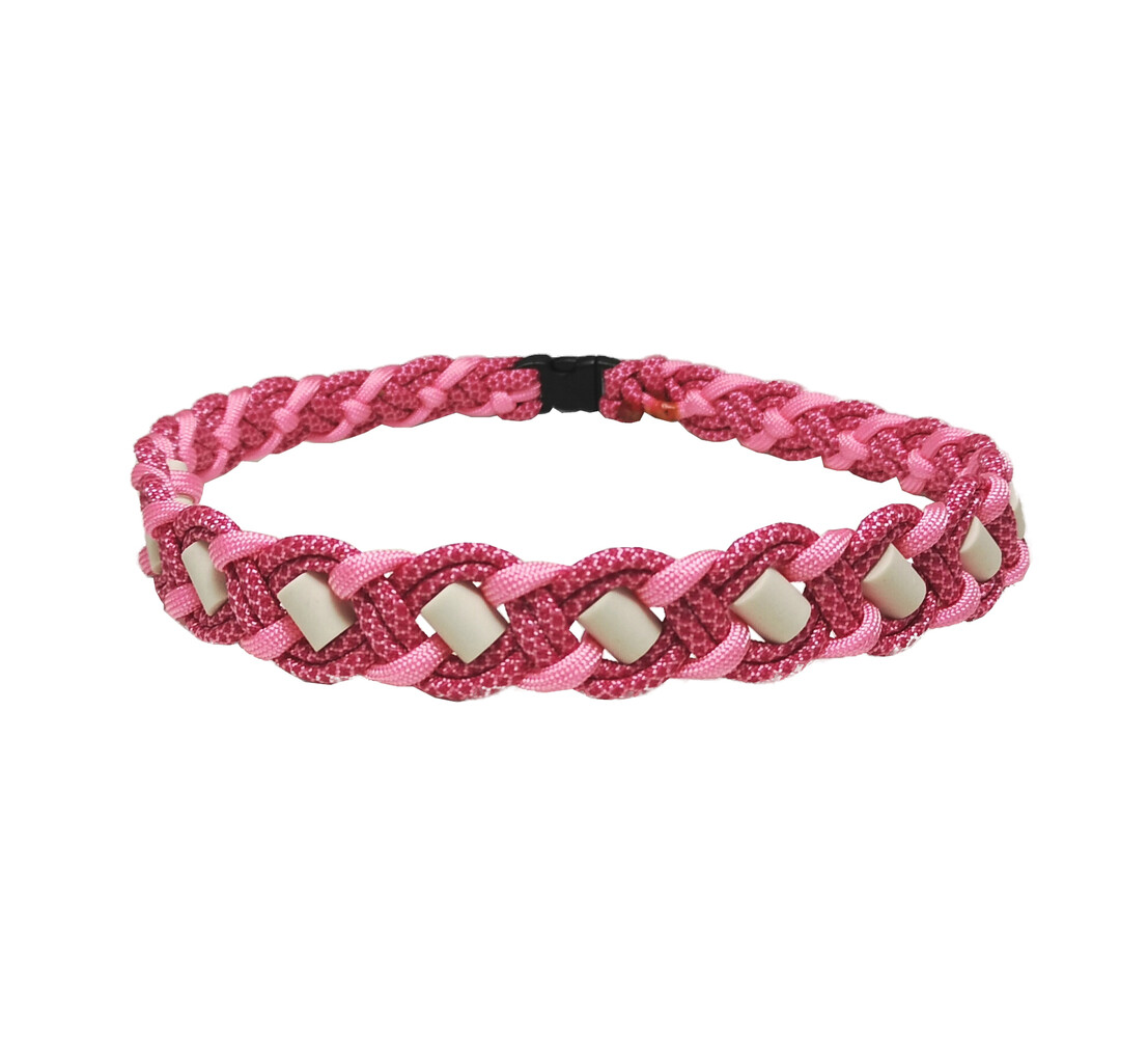 EM-Keramik-Halsband mit EM-Pipes breit, pink-gemustert/rosa