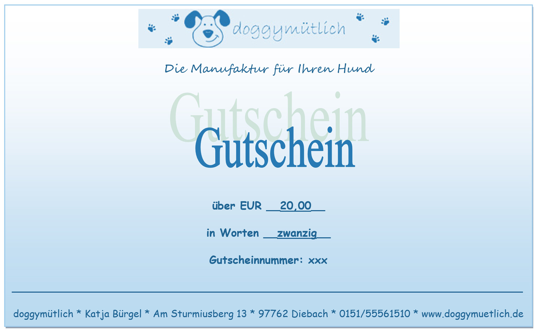 Gutschein 20 Euro