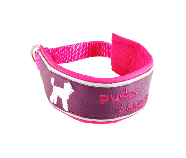 Halsband Pudel pink/violett "Pudel Liebe"